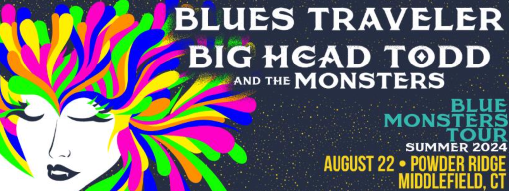 The blue monsters tour to stop at powder ridge park in middlefield connecticut in August 2024